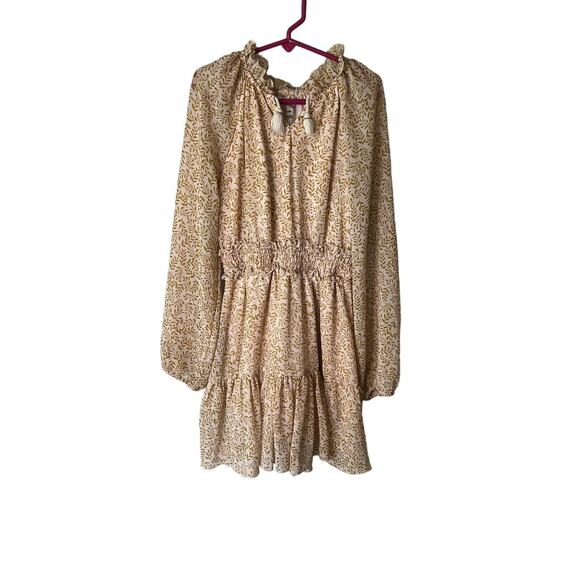 Art Class Gold Dress Girls Size 7/8 M Flowy, Sheer With Liner, Ruffles - Picture 1 of 5